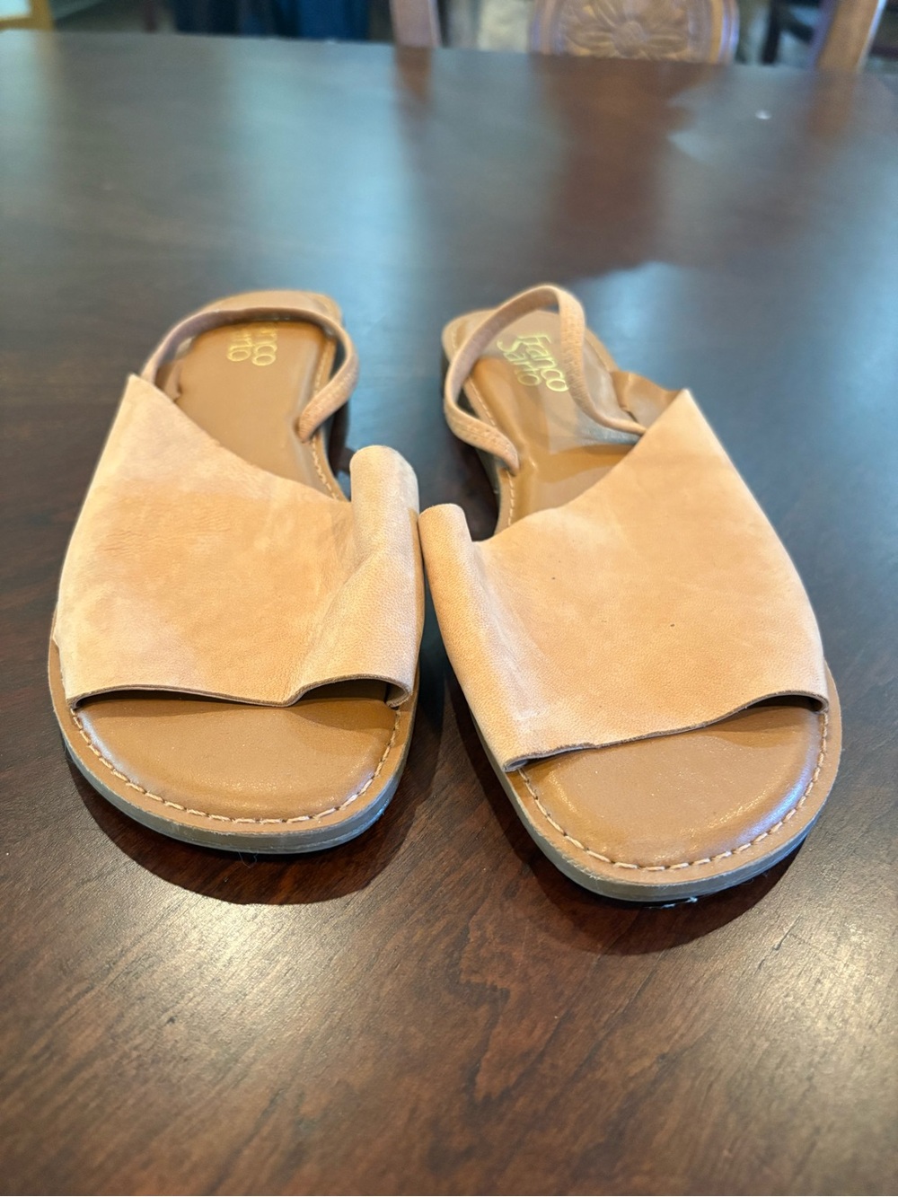 Franco Sarto Women's Tan Open-Toe Slingback Sandals